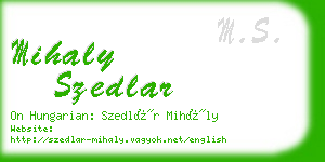 mihaly szedlar business card